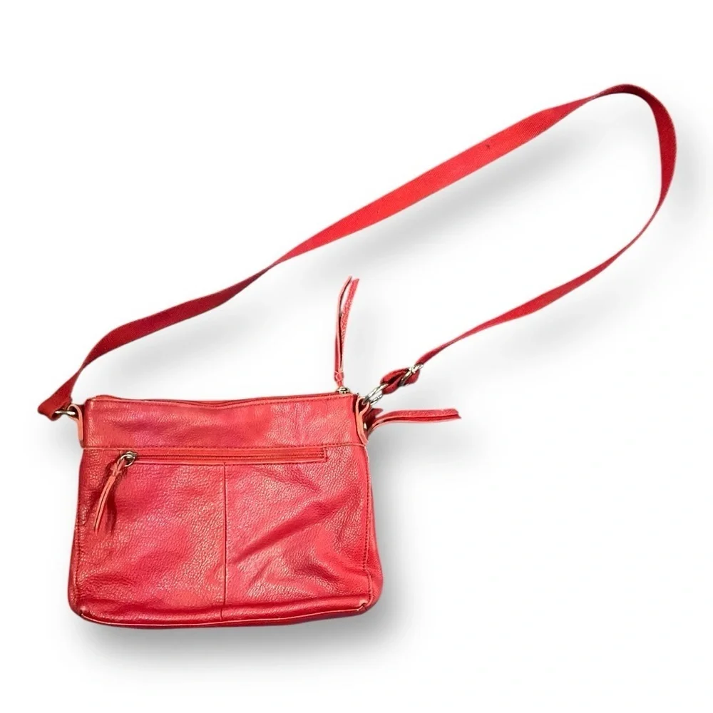 ❤️ The Sak‎ Red Leather Crossbody Bag with Zip Pockets 🎒 - Picture 3 of 5
